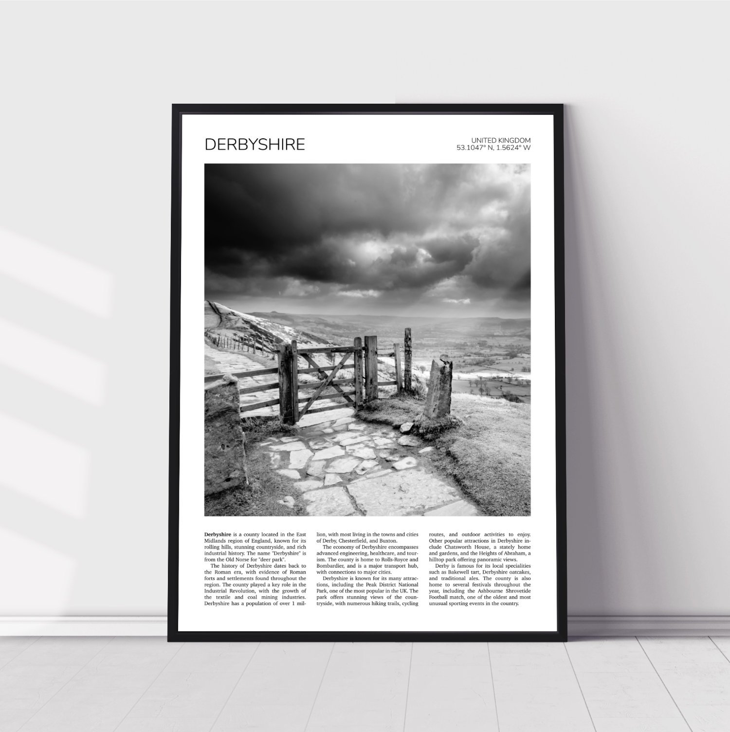 Derbyshire, England, UK Travel Poster 0800