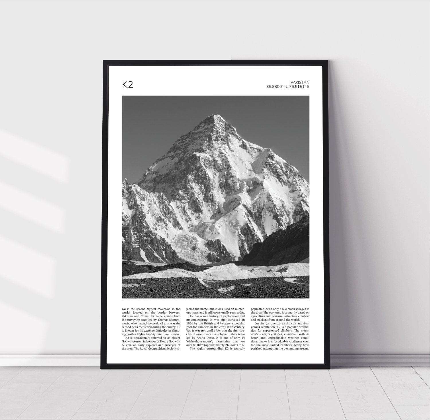 K2, Pakistan Travel Poster 0865