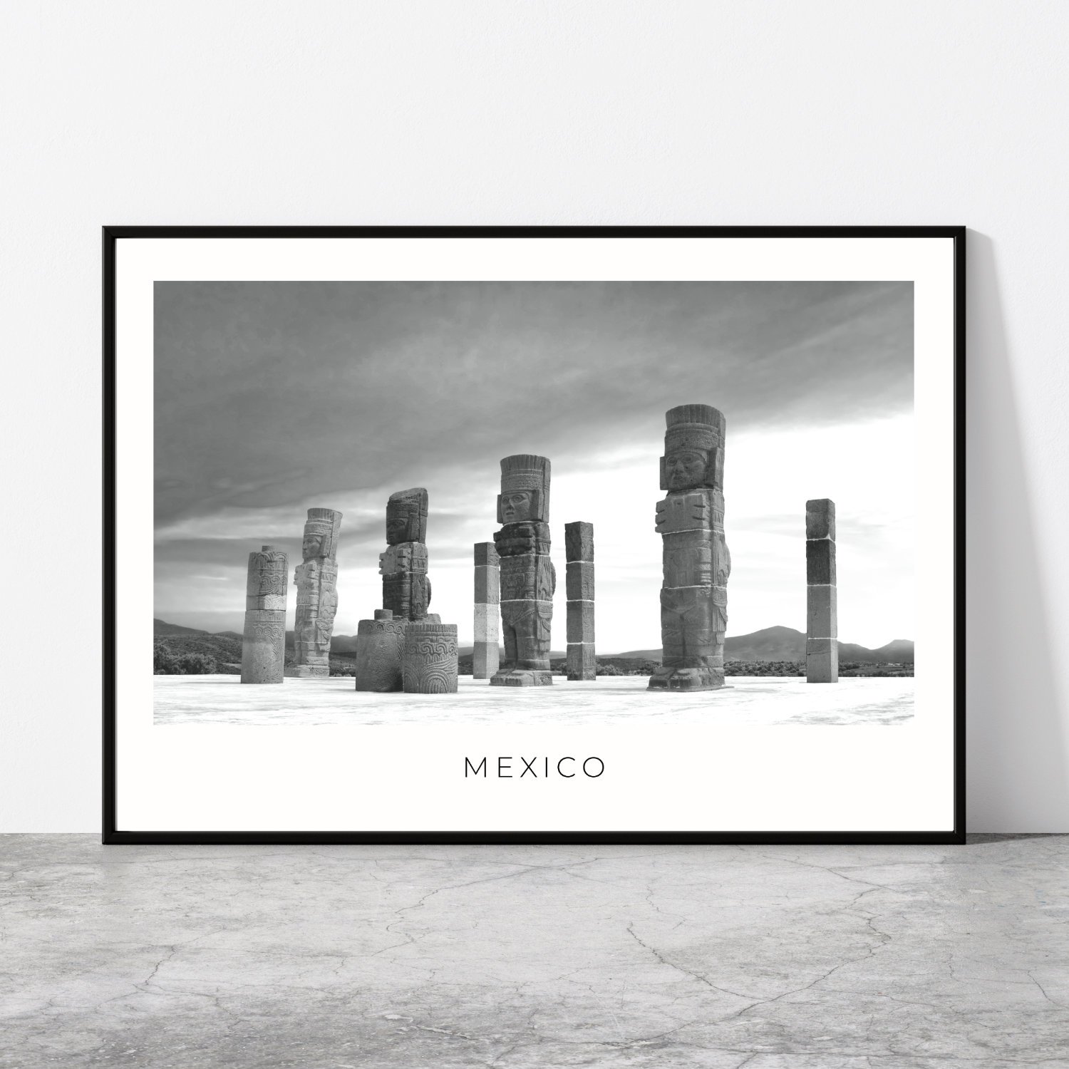 Mexico Toltec Scultpures Travel Poster 0520