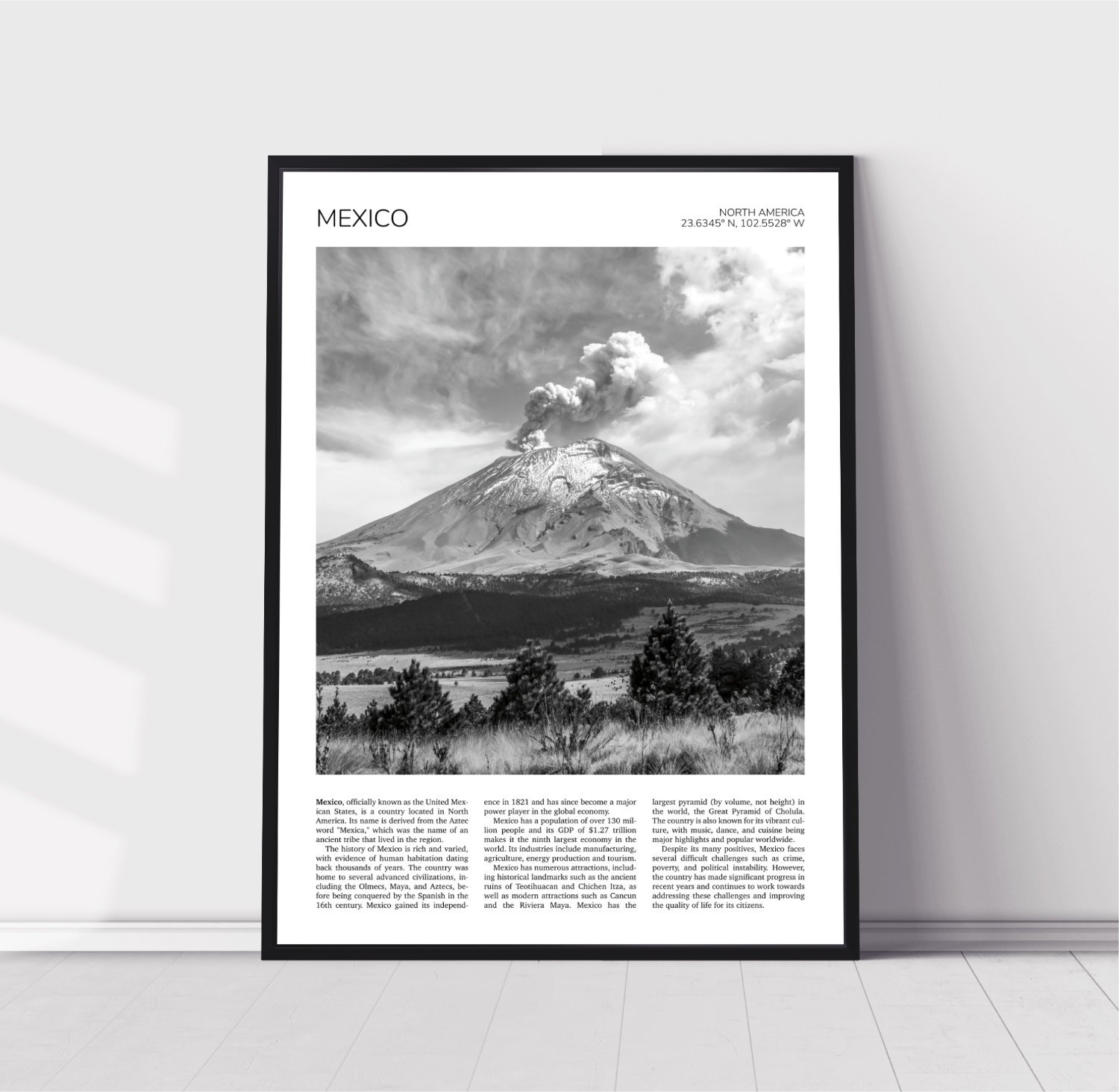 Mexico Volcano Travel Poster 0461